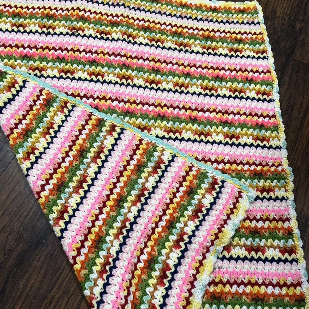 Handmade Crochet Afghan Blanket Lap Throw 51